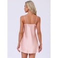 thumbnail image 4 of DARING DIVA Women's Satin Lace Trim Silky See Through V Neck Chemise XL Pink, 4 of 7
