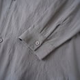 thumbnail image 5 of Men's Cotton Linen Shirts Casual Button Down Long Sleeve Shirt Solid Spread Collar Shirts with Chest Pocket L, 5 of 8
