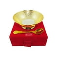 thumbnail image 2 of GoldGiftIdeas 4 Inch Gold-Silver Plated Peacock Serving Bowl, Brass Bowl for Gift, Return Gifts for Baby Shower, Decorative Bowl with Spoon (Pack of 10), 2 of 6