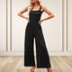 thumbnail image 5 of Mono Casual De Verano Trajes de mono para mujer Traje diario de color sólido de corte bajo sin espalda (Negro XL) Ygjytge para Mujer Negro T S, 5 of 7