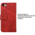 thumbnail image 6 of Wallet Case for iPhone 6 Plus iPhone 6S Plus, 5 Card Slots Magnetic Closure Zipper Pocket Handbag PU Leather Flip Case with Wrist Strap TPU Kickstand Cover for iPhone 6 Plus/6S Plus - Red, 6 of 8