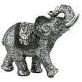 thumbnail image 2 of Urban Trends Collection 24815 Polyresin Standing Trumpeting Elephant Figurine With Engraved Design & Embedded Mirror Brushed - Gold, 2 of 2