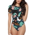thumbnail image 2 of Uemuo Rottweiler Pattern Women's One Piece Short Sleeve Swimsuit Rash Guard Surfing Modest Quick-drying Swimsuit Beach Essentials-Small, 2 of 9