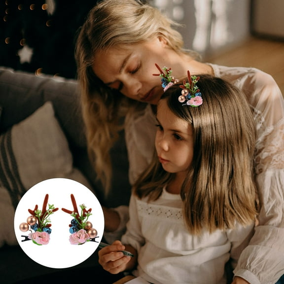 HONITANO Reindeer Ear Hair Clips Girls Women Friends Christmas Party Accessories