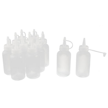 Plastic Squeeze Bottle Measuring Storage Holder Clear White 100ml Capacity