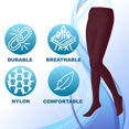 thumbnail image 3 of EMEM Apparel Women's Ladies Plus Size Queen Opaque Footed Tights Fashion Hosiery Stockings Raspberry 4X, 3 of 5