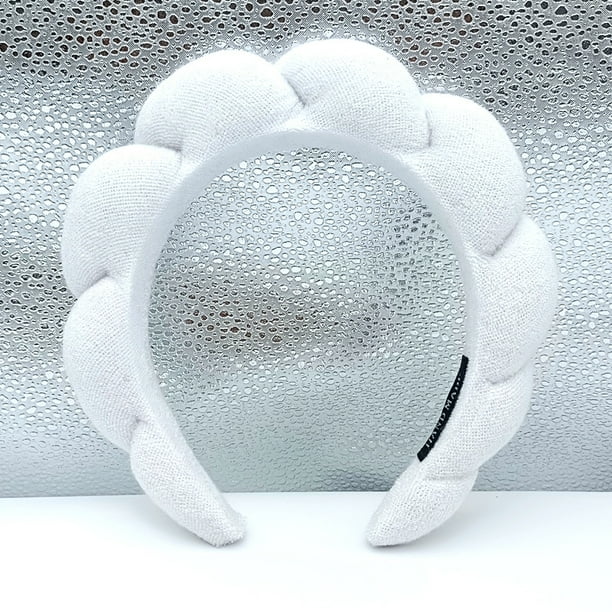 Diadema de esponja en forma de nube para la parte superior del cráneo, cueva para el cabello, toalla para lavarse la cara, diadema de tela para mujer