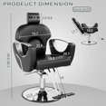 thumbnail image 3 of Black Reclining Barber Chair for Barbershop Home, 360 Swive Salon Styling Chair for Hair Stylist, Adjustable Hydraulic Beauty Hair Slon Chair, Hairstylist Chair Hydraulic Pump, 3 of 9