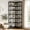 Black, variant on Fnova 7-Tier Industrial Corner Storage Shelf Unit, Space-Saving Bookcase Display for Living Room Bedroom Home Office