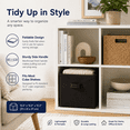 thumbnail image 4 of Foldable Uncovered Storage Box, Large Open-Top Organizer Bin for Wardrobe, Closet & Sundries, Sturdy Collapsible Storage Container for Home, Bedroom & Laundry Organization, 12*12*12in, Black, 4 of 9