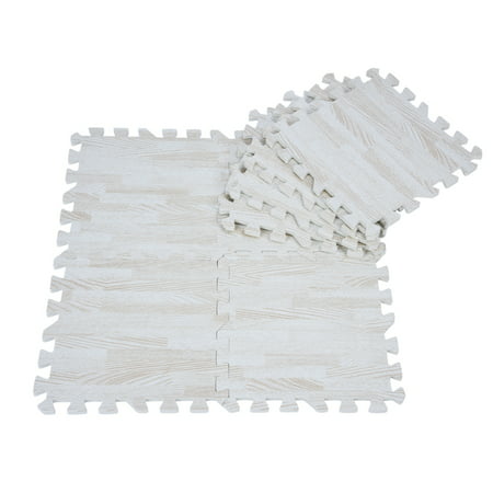 Tebru Soft Foam Play Mat Printed Wood Grain Foam Interlocking Soft