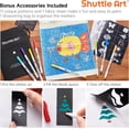 thumbnail image 6 of Shuttle Art 28 Colors Fabric Markers, Shirt Permanent Markers for Clothes Sneakers Jeans with 11 Stencils 1 Fabric Sheet, Fabric Pens for all ages Painting Writing, 6 of 8