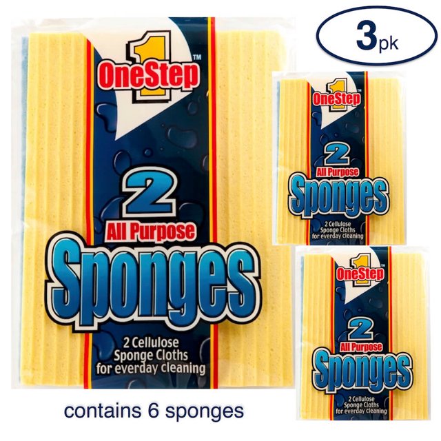 Sponge Cloth Value Cellulose Sponge Cloths Save Paper Towel and Are Reusable, Disposable, Helpful, 6 Count