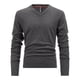 thumbnail image 2 of Blusas y camisas de manga larga con cuello en V para hombre, color liso, informales, con cuello en V, manga larga, cálidas, de punto, capa base, blusa de fibra acrílica para hombre, 2 of 5