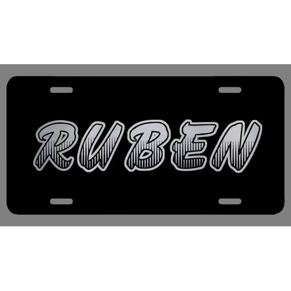 Ruben Name Etched Style License Plate Tag Vanity Novelty Metal | Etched Aluminum | 6-Inches By 12-Inches | Car Truck RV Trailer Wall Shop Man Cave | NP583