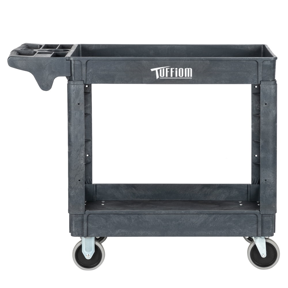 TUFFIOM Plastic Service Utility Cart, Support up to 550lbs Capacity