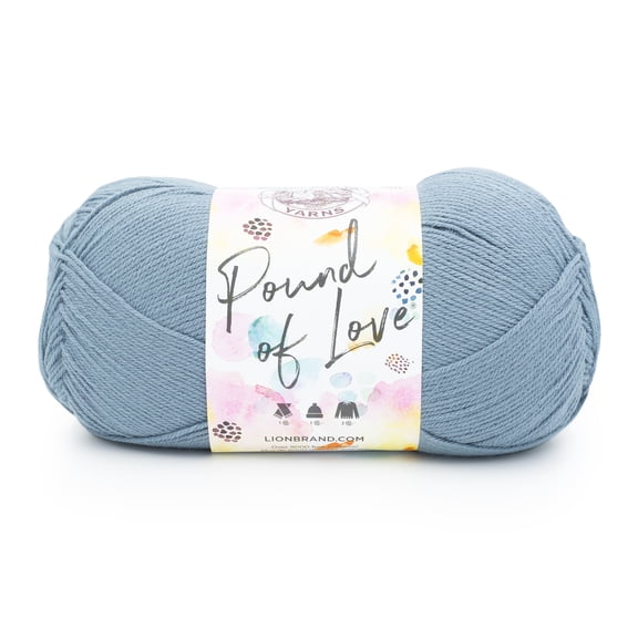 Lion Brand Yarn Pound of Love Cadet 4 Medium Worsted Yarn Blue 16 oz 1020 yards