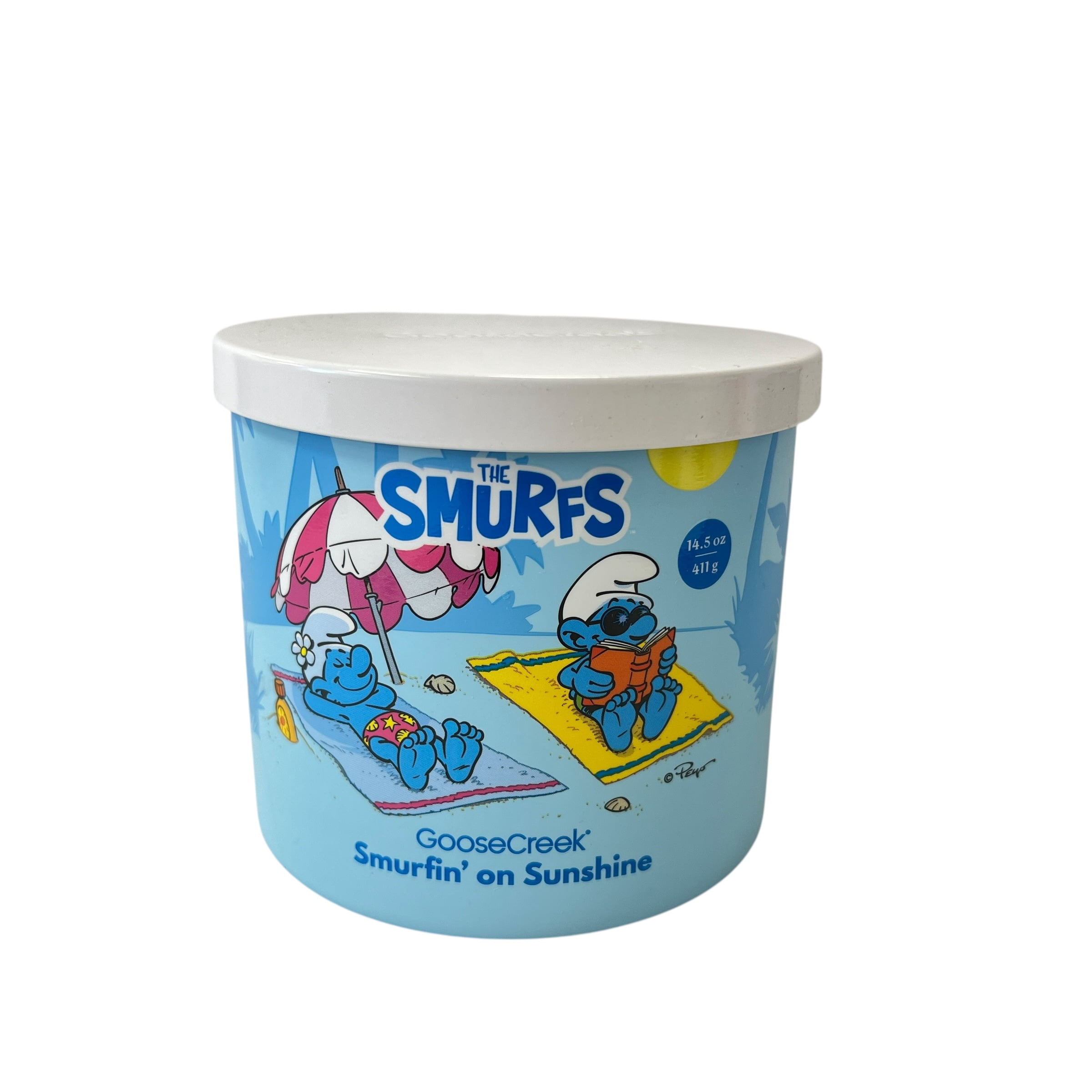 Goose Creek Smurfin On Sunshine Scented 3 Wick Candle 14.5 oz