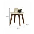 thumbnail image 6 of 22" Walnut And White Faux Marble Round End Table, 6 of 7
