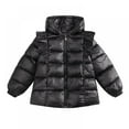thumbnail image 1 of Yuanyu Toddler Girl Light Puffer Jacket Hoods Kids Baby Fleece Coat Winter Warm Outwear 1-6 Years, 1 of 4