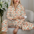 thumbnail image 5 of KLL Train1 Print Women's Long Sleeve Pajamas with Pants Sleepwear Loungewear 2 Set-X-Large, 5 of 7