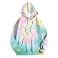 thumbnail image 4 of Fshinging Tie Dye Hoodie for Women Oversize Casual Long Sleeve Hooded Sweatshirt with Kangaroo Pocket Multicolour L, 4 of 4