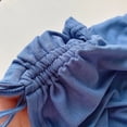 thumbnail image 5 of Paguaki Girls 2 Outfits Short Sleeve Ruched Drawstring Crewneck Tops Flare Leg Pants Summer Clothing Sets, 5 of 6