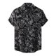 thumbnail image 1 of Camisas De Vestir Para Hombre Manga Corta Camiseta de manga corta con solapa y hebilla con estampado de y ocio para hombre (Black, XXL), 1 of 7
