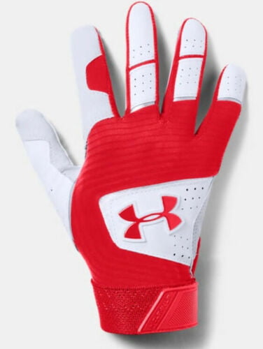 Under Armour Youth Boys Clean Up Baseball Softball Batting Gloves Red YM 