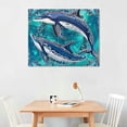 thumbnail image 2 of Orinice Dolphins Paisley Border Maximalism Fine Art Aesthetic Poster & Print Wall Painting for Classroom Kitchen Office Farmhouse Bathroom Room Decor Pictures Wall Art Canvas Living Room Bedroom, 2 of 6