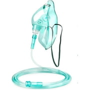 Adult Facial Oxygen Mask with 6.6 ft. Tubing and Adjustable Elastic Band Size L - Cupless