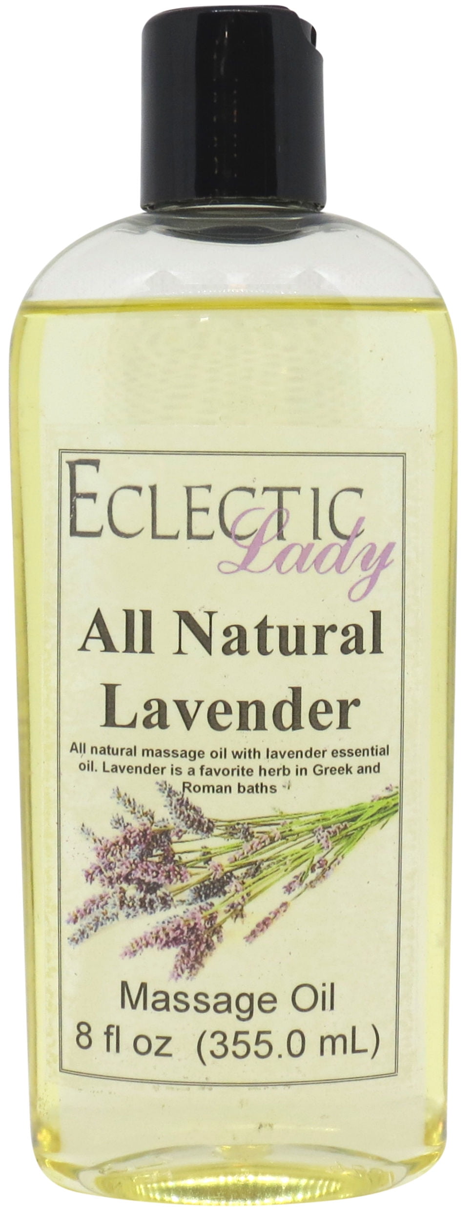 Lavender Massage Oil by Eclectic Lady, 8 oz, Sweet Almond Oil and ...