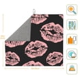 thumbnail image 3 of XMXT Microfiber Drying Mat for Kitchen Counter, Pink Cartoon Lipstick Absorbent Dish Drying Mats for Sink Dishes Rack Pad, 16 x 18 inches, 3 of 9