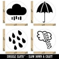 thumbnail image 2 of Rainy Day Storm Clouds Rain Shower Umbrella Rubber Stamp Set for Scrapbooking Crafting Stamping - Mini 1/2 Inch, 2 of 7