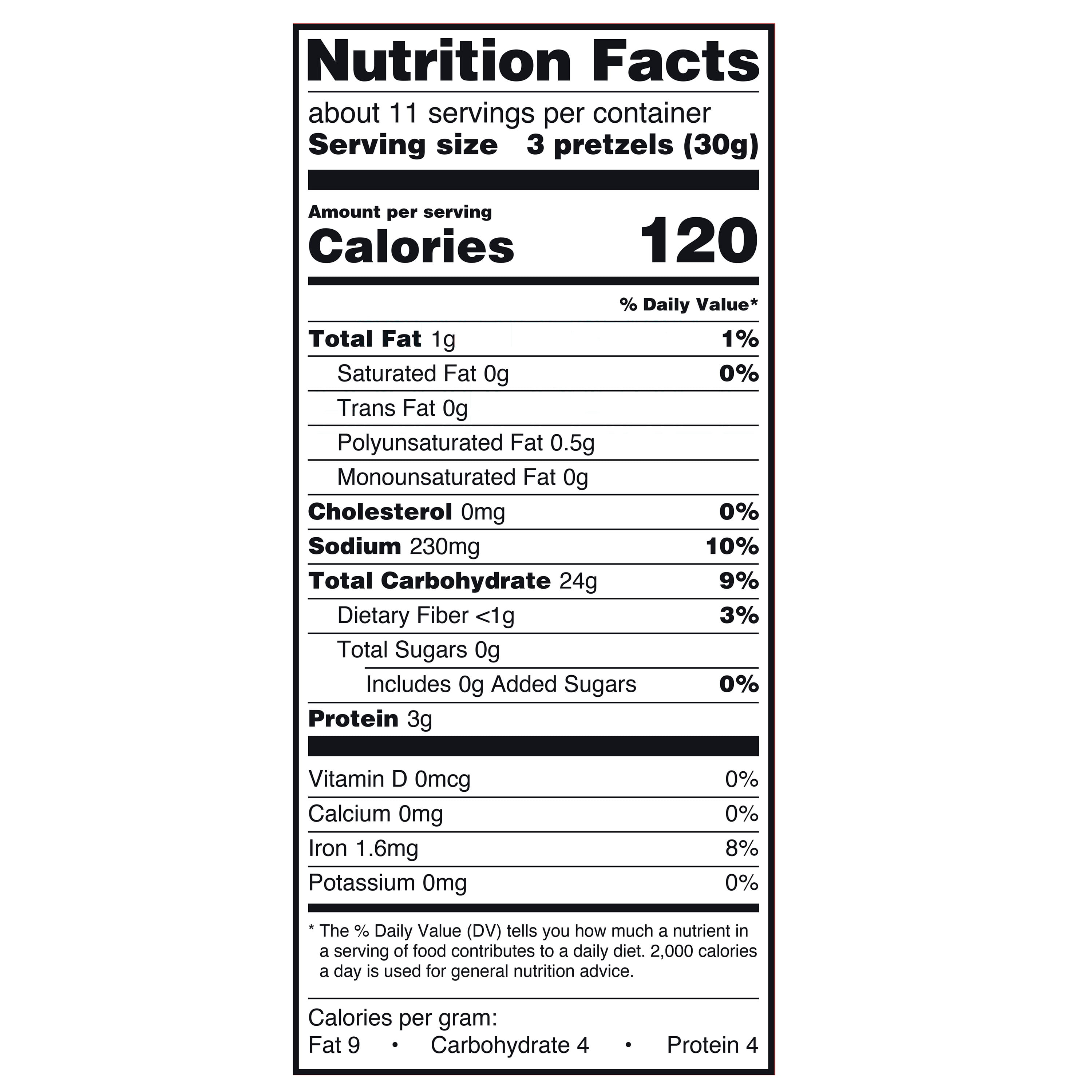 (4 pack) Great Value Salted Original Crispy Pretzel Rods, 12 oz