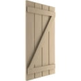 thumbnail image 3 of Ekena Millwork 23 1/2"W x 74"H Rustic Four Board Spaced Board-n-Batten Rough Cedar Faux Wood Shutters w/Z-Board (Per Pair), Primed Tan, 3 of 10