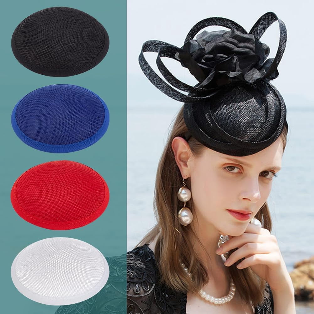 4Pcs 4 Colors Vintage Round Fascinator Hat Base Imitation  display picture 1
