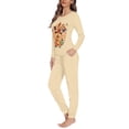 thumbnail image 2 of FOR U DESIGNS Butterfly Giraffe Pajama Sets for Women 2 Piece Long Sleeve and Pants Size XS Pj Bottoms Lightweight Lounge Set with Pockets Jogger Sleepwear for Women, 2 of 6