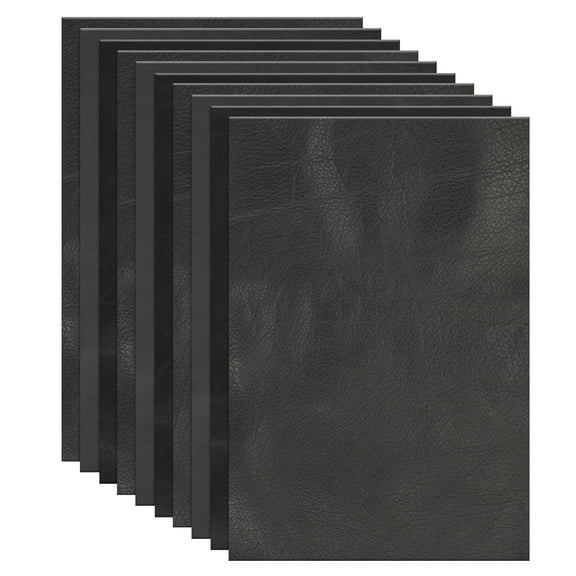 Uxcell 15Pcs Leather Hide, 12x8" Leather Pieces Artificial Cow Leathers for Craft, Black Tone