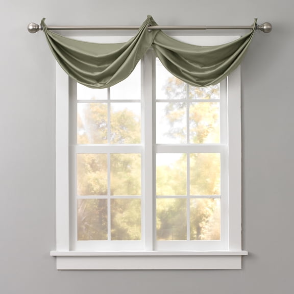 BrylaneHome BH Studio Room-Darkening Waterfall Grommet Valance