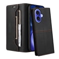 thumbnail image 4 of Compatible WIth iPhone 16 Wallet Case,Magnetic Closure,Flip Folding Kickstand,With Card Slots,[RFID Blocking],With Shoulder Strap&Lanyard,PU Leather+TPU Shockproof Anti-fall Phone Case,Black, 4 of 9