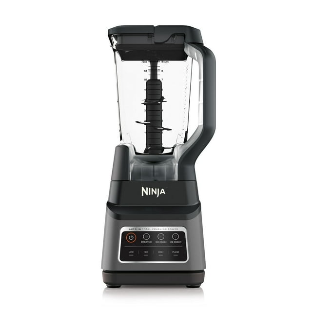Ninja Professional Plus Blender BN701C with clear blending jar and digital control panel featuring Auto-iQ presets for smoothie, ice crush, and ice cream.