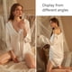 thumbnail image 4 of Camisón de mujer de color sólido camisón de satén de manga larga camisón de novio cuello de muesca ropa de dormir, 4 of 6
