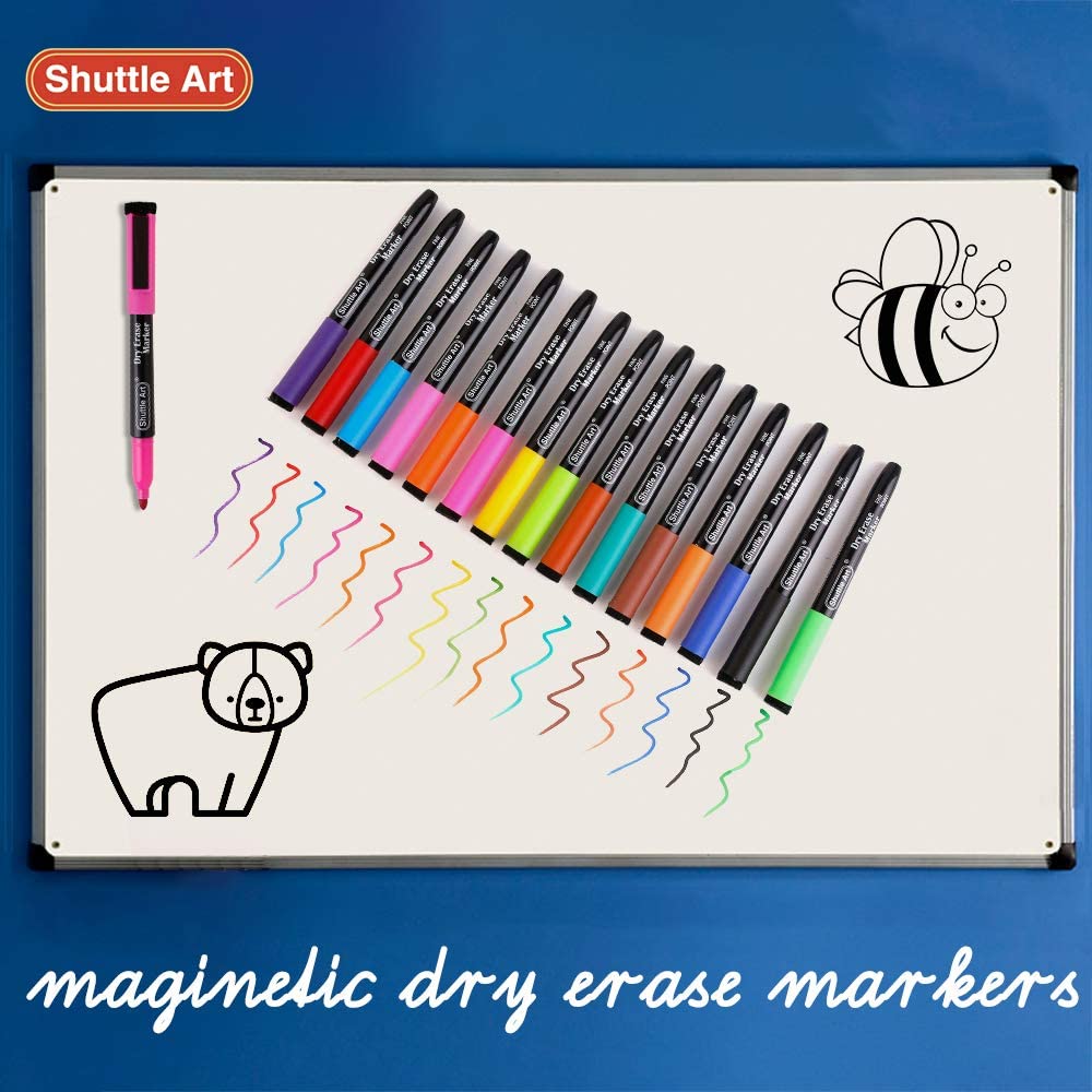 Shuttle Art Dry Erase Markers, 15 Colors, Fine Tip photo 3