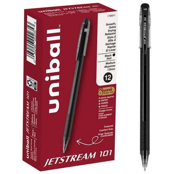 Bolígrafo uniball Jetstream 101 Stick Bold de 1 mm, color negro