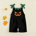 thumbnail image 2 of Shadoumai Halloween Romper Themed Casual Pumpkin Face Dungarees For Girls Romper Jumpsuit, Playful Adjustable Straps Daily Clothes Romper, 2 of 8