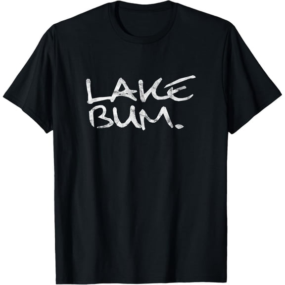 Lake Life Shirts | Lake Bum Shirt | Camping Boating Tee Gift T-ShirtMen and women, White Black T-shirt, size: Extra large S-1310XL