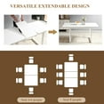 thumbnail image 7 of Lecut Extendable Dining Table for 4-8 Person, Extendable from 55" to 71", Modern Rectangle Dining Table with MDF Tabletop and Metal Frame, Expanding Kitchen Table for Home, Office,White, 7 of 7