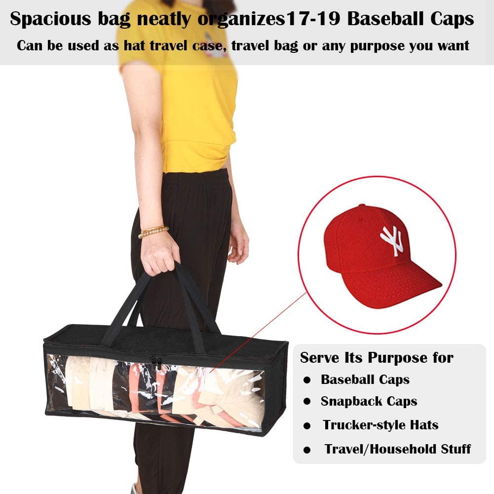 Hat Storage Bag Case Baseball Cap Organizer Clear Travel Dustproof Zipper Holder 