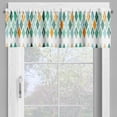 thumbnail image 2 of Ambesonne Geometric Valance Pack of 2, Modern Ornate Rhombuses, 42"X18", Sea Green Orange White, 2 of 5